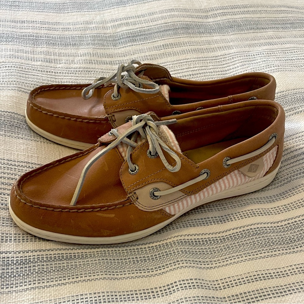 Pink Seersucker Sperry’s